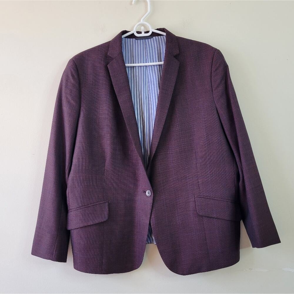 Holland and Sherry London blazer Eggplant Burgundy XLP